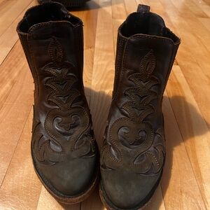 Women's Liberty Black Leather Western Ankle Boots